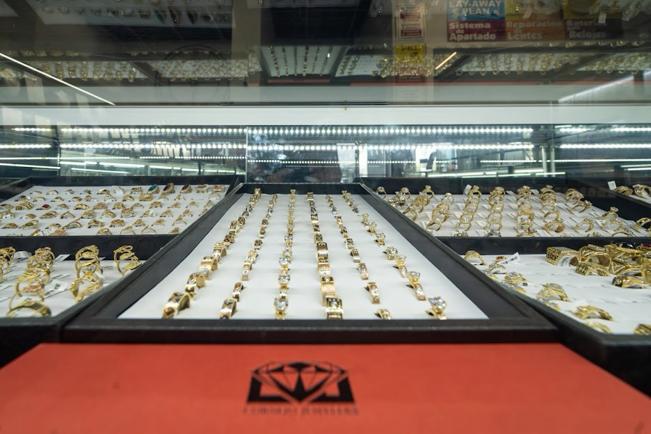 Display of gold rings